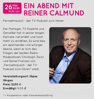 "Fernsehrausch LIVE" mit Reiner Calmund am 26.03. in Illingen