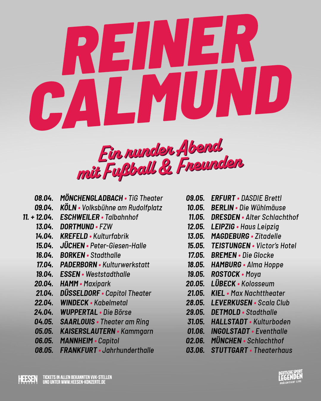 Reiner Calmund geht auf große Bühnentour durch Deutschland: